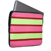 Minze und rosafarbene Streifen Laptopschutzhülle (Vorne Rechts)