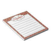 Minze und rote Monogramm Baum des Lebensmusters Notizblock (angewinkelt)