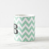 Minze und Schwarz-Zickzack Monogramm-Tasse Kaffeetasse (Mittel)