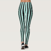 Minze und schwarze Streifen Leggings (Rückseite)