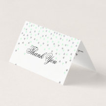 Minze und Silber Vielen Dank Falten Karte