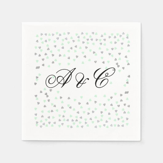 Minze und Silver Party Napkins Serviette (Vorderseite)
