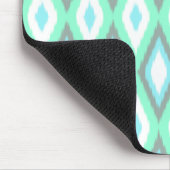 Minze und Türkis Ikat Muster Mousepad (Ecke)