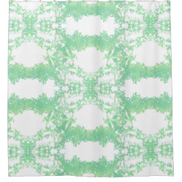 Minze und türkisfarbene ethnische Ornamente. Duschvorhang