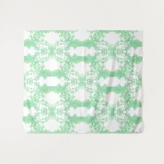 Minze und türkisfarbene ethnische Ornamente. Wandteppich (Vorderseite (Horizontal))