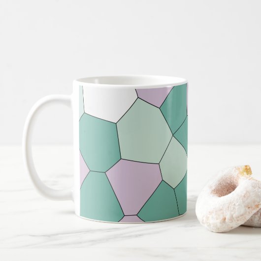 Minze und Violet Kaffeetasse (Mit Donut)