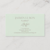 Minze und Weiß | Chic Minimalistische Blume Visitenkarte (Vorderseite)
