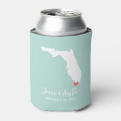 Minze und weiße Florida-Gastgeschenk Hochzeit Dosenkühler (Kanne Vorderseite)