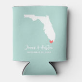 Minze und weiße Florida-Gastgeschenk Hochzeit Dosenkühler (Vorderseite)