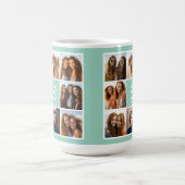 Minze und weiße FotoCollage mit Monogramm Kaffeetasse (Mittel)