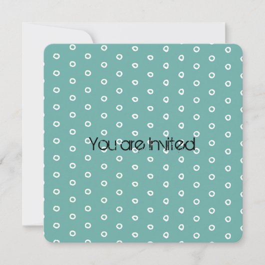 Minze und weiße Kreise Einladung (Vorderseite)