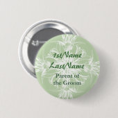 Minze und weißer Blumen-Identifikations-Umbau Button (Vorne & Hinten)