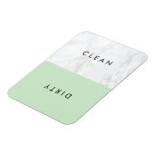 Minze und weißer Marmor Moderne Typografie Geschir Magnet (Linke Seite)