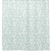 Minze und weißes, geometrisches Dreieck-Muster Duschvorhang (Vorderseite)