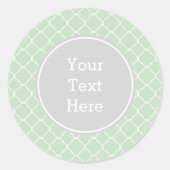 Minze und Weißquatrefolie Runder Aufkleber (Vorderseite)