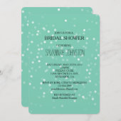 Minze und White Bokeh Confetti Brautparty Einladung (Vorne/Hinten)