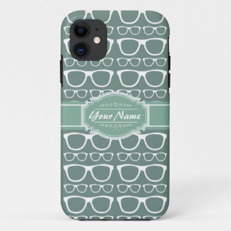 Minze und Whitte Glasses Pattern Personalisiert Case-Mate iPhone Hülle