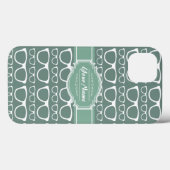 Minze und Whitte Glasses Pattern Personalisiert Case-Mate iPhone Hülle (Rückseite (Horizontal))