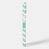 Minze und Zickzack Aqua-Monogramm Case-Mate iPhone Hülle (Rückseite / Rechts)