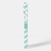 Minze und Zickzack Aqua-Monogramm Case-Mate iPhone Hülle (Rückseite / Links)