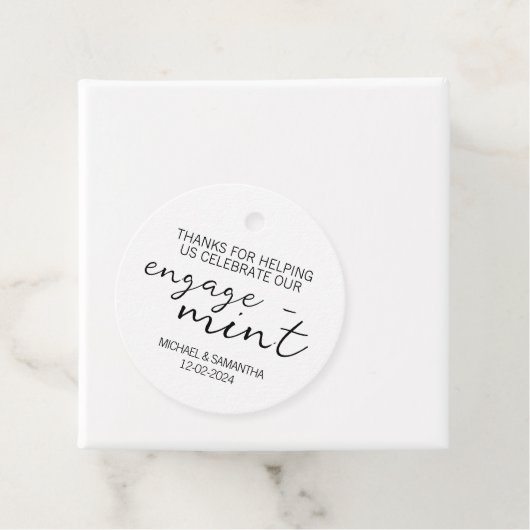 Minze Verlobung Danke Geschenkanhänger (Beispiel)