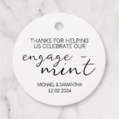 Minze Verlobung Danke Geschenkanhänger (Vorderseite)