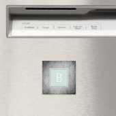 Minze Vintag Damask Monogram Magnet (In Situ (Geschirrspüler))