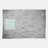 Minze Vintag Damask Monogramm Handtuch (Horizontal)
