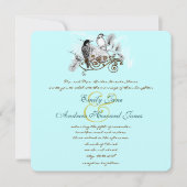 Minze Vintage Lovebirds Hochzeitseinladung Einladung (Vorderseite)