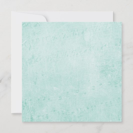 Minze Vintage Papierstruktur Generikales Party Einladung (Rückseite)