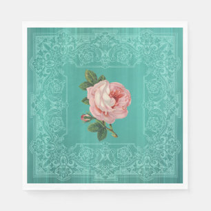 Minze Vintage Rose Papier Napkins Serviette