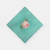 Minze Vintage Rose Papier Napkins Serviette (Ecke)
