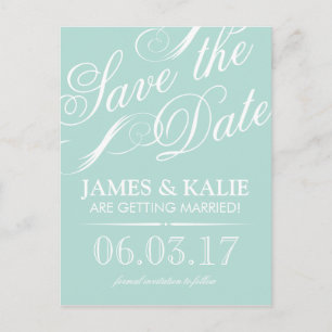 Minze Vintage Schrift Save the Date Ankündigungspostkarte