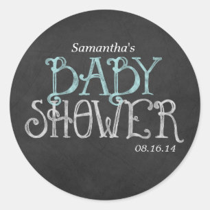 Minze Vintage-Schultafel Baby Shower Runder Aufkleber