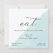 Minze Wasserfarbe Party Einladung (Vorderseite)