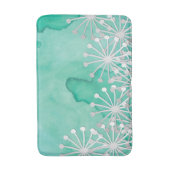 Minze Wasserfarbe und weiße Blume Badematte (Vorderseite Vertikal)