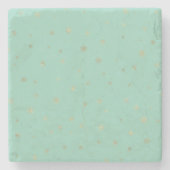 Minze Weihnachten Gold Schneeflocken Steinuntersetzer (Vorderseite)