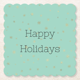 Minze Weihnachten Gold Schneeflocken Untersetzer