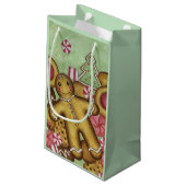 Minze Weihnachtskekse Geschenktasche Kleine Geschenktüte (Rückseite Schrägansicht)