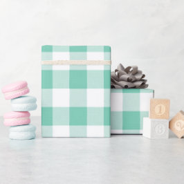 Minze Weiß Frische Sommerbrise Karomuster Geschenkpapier