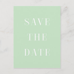 Minze & Weiß SAVE THE DATE Moderne Typ Postkarte