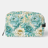 Minze weiße Blume Waschbeutel (Rückseite)