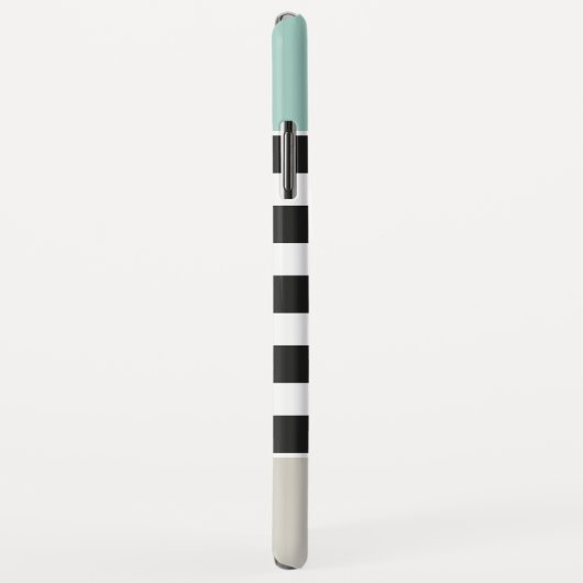 Minze, weiße schwarze Streifen - schlicht elegant Case-Mate iPhone Hülle (Hinten/Rechts)