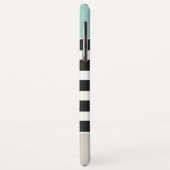 Minze, weiße schwarze Streifen - schlicht elegant Case-Mate iPhone Hülle (Hinten/Links)