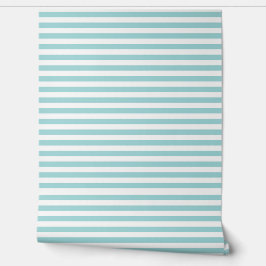 Minze weiße Streifen Tapete