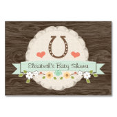 Minze Western Horseshoe Baby Book Request Card Tischnummer (Rückseite)