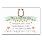 Minze Western Horseshoe Baby Book Request Card Tischnummer (Vorderseite)