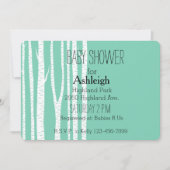 Minze White Birch Trees Babydusche Einladung (Vorderseite)