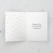 Minze White Christmas Gold Snowflakes Karte (Innenseite)