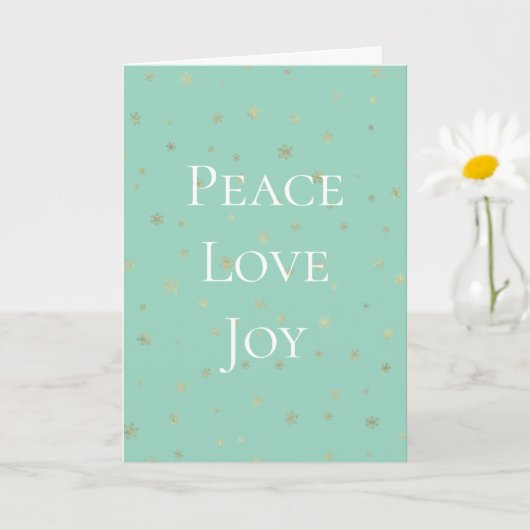 Minze White Christmas Gold Snowflakes Karte (Kleine Pflanze)